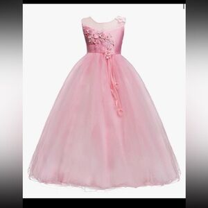 Pink Tulle Formal Party Dress Girls Size 12 Birthday Wedding